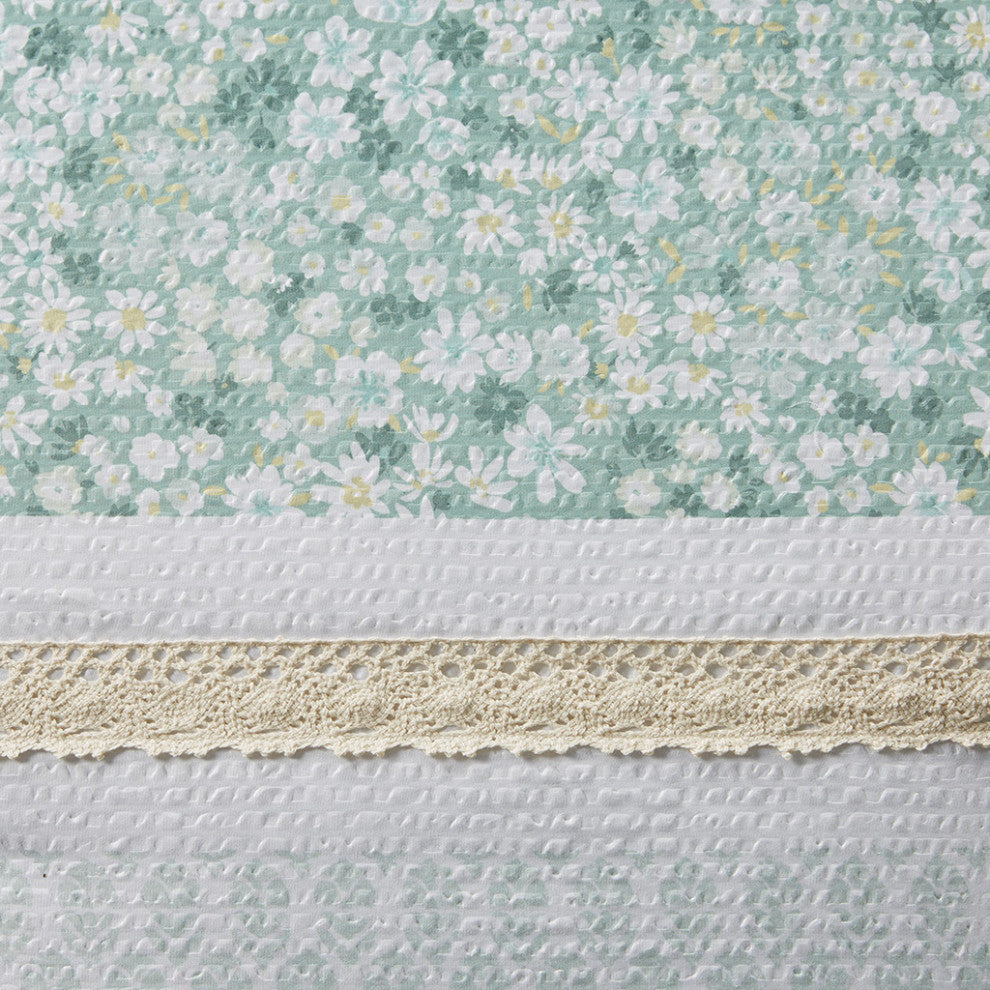 Madison Park Caralie 5 Piece Seersucker Comforter Set With Throw Pillows