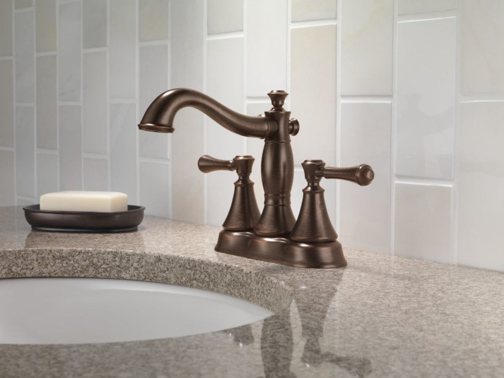Delta Cassidy 2-Handle Centerset Bathroom Faucet - Metal Pop-Up, Venetian Bronze