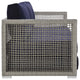 Gray Navy Aura Outdoor Patio Wicker Rattan Sofa