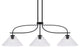 Cavella 3 Light Island Light, Matte Black Finish, 12" Clear Bubble Glass