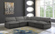 Plush Velvet / Down Standard Comfort L-Shaped Modular Sectional, Gray, 5-Piece: 4 Armless Chair, 1 Corner Chair