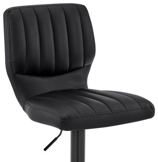 Bardot Adjustable Faux Leather Swivel Bar Stool, Black