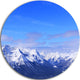 Blue Winter Mountains, Landscape Photo Large Disc Metal Wall Art, 23"