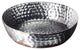 Round Silver Hand Hammered Serving Bowl