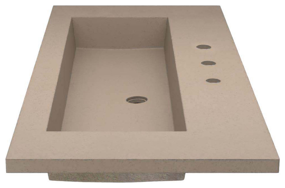 48" Capistrano Vanity Top with Integral Sink, Earth, 8" Widespread Faucet Holes