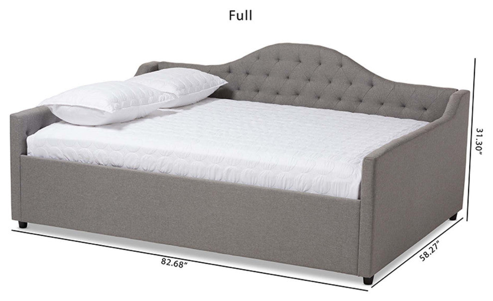 Mira Fabric Upholstered Daybed, Gray, Queen