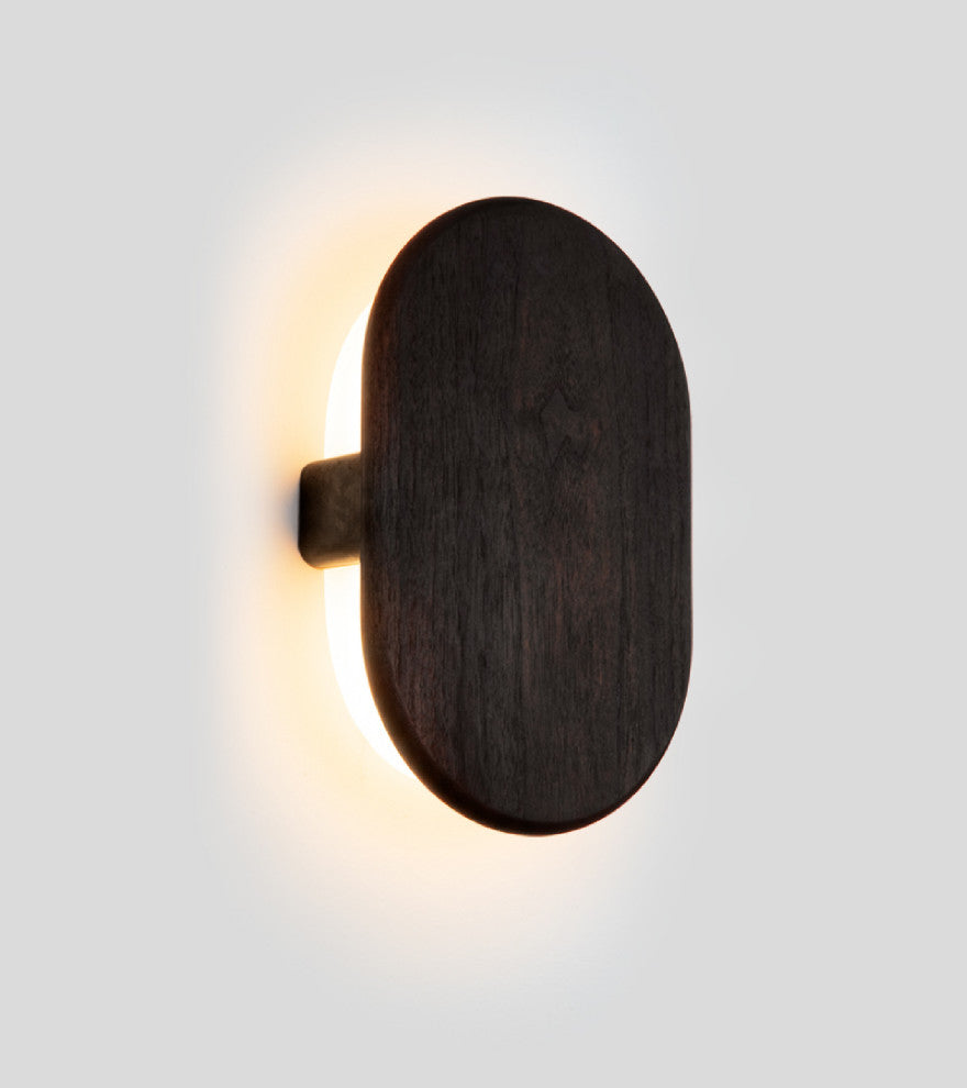 Tempus LED Sconce, Dark Stained Walnut, Color Temperature - 3000k