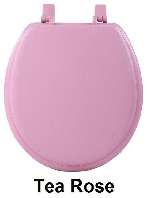 Achim Home Furnishings Cushion Soft Padded Toilet Seats, Standard Size Round, Tea Rose