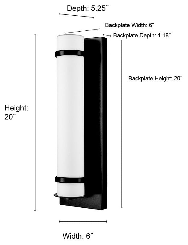 LED Light 6 in. Powder Coated Black Outdoor