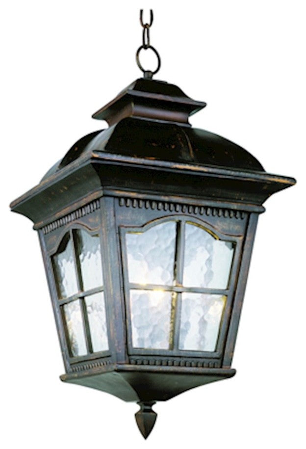 Trans Globe 11" Briarwood 3 Light Hanging Lantern, Antique Rust