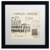 'Postcard Sketches IV' Matted Framed Canvas Art by Anne Tavoletti