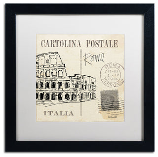 'Postcard Sketches IV' Matted Framed Canvas Art by Anne Tavoletti