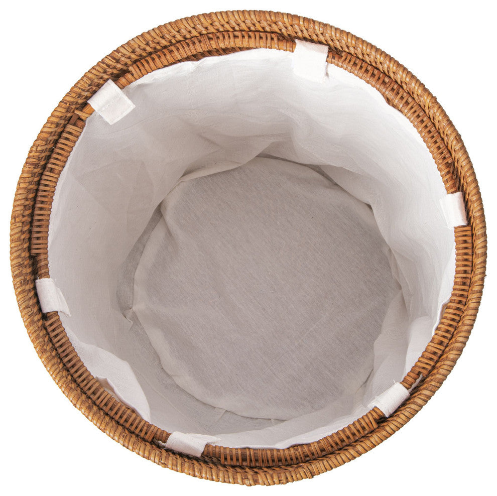 Loma Rattan Hamper with Liner, Apartment Size, Honey-Brown