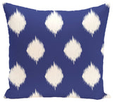 Ikat Dot Geometric Print Pillow, Blue Suede, 16"x16"