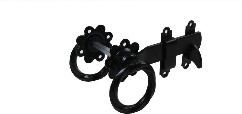 Twisted Ring Latches, Black, 6", Latch