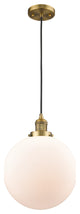 Beacon Mini Pendant, Brushed Brass, Matte White