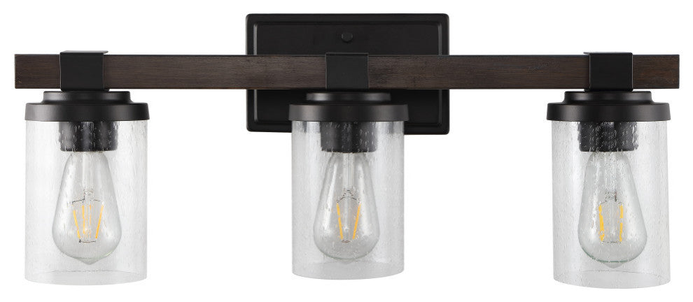 Bungalow Iron LED Vanity Light, Oil Rubbed Bronze, 3 Bulb