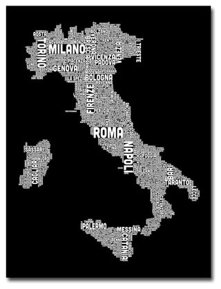 'Italy City Map I' Canvas Art by Michael Tompsett