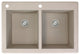 Radius 33" silQ Granite Double Bowl Kitchen Sink with 2 Holes in Cafe Latte