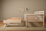Boho Daybed With Pop Up and Linen Aqua Mattresses, White