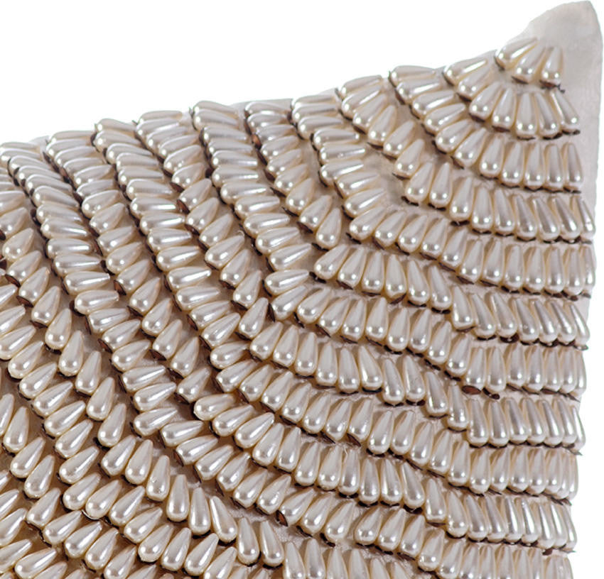 Ivory Decorative Euro shams 26"x26" Silk, Pearl Dance
