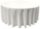 LA Linen Round Polyester Poplin, White, 132" Round
