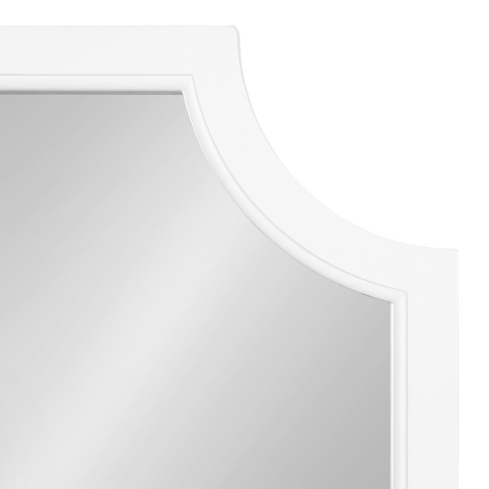 Hogan Framed Scallop Wall Mirror, White, 20x30