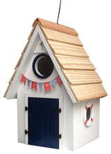 Dockside Cabin Birdhouse, White
