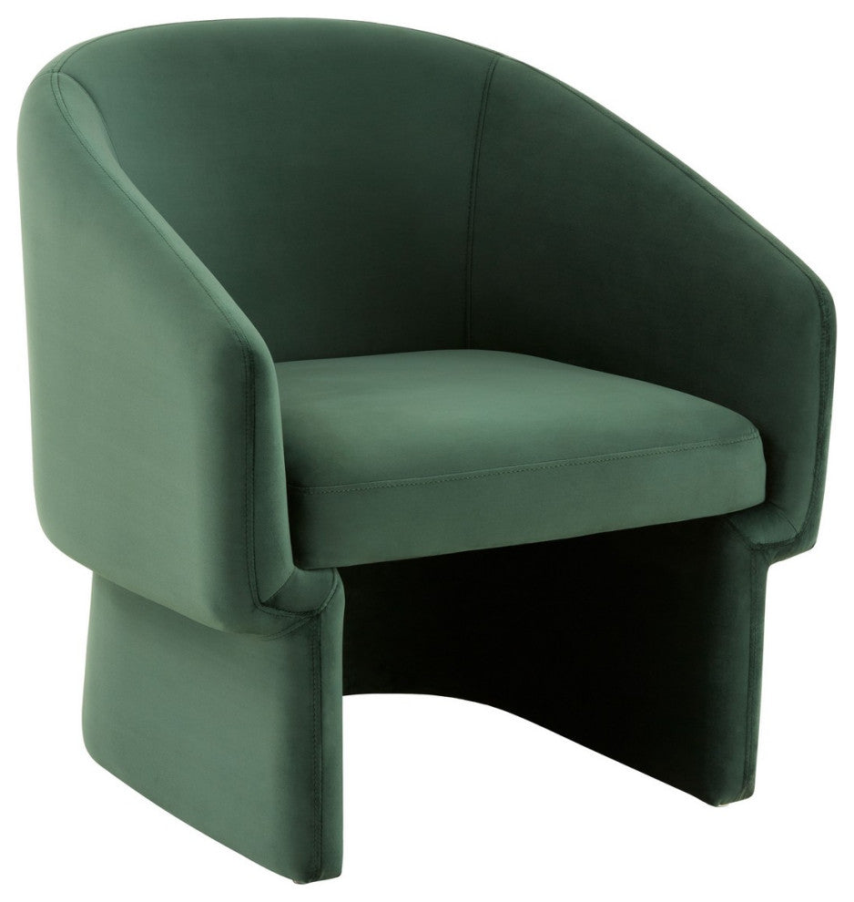 Safavieh Couture Susie Barrel Back Accent Chair, Forest Green