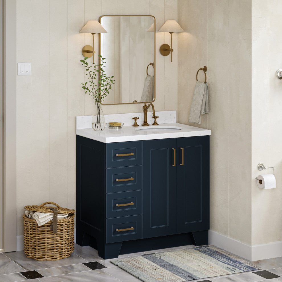 Ariel Taylor 36" Right Offset Single Oval Sink Bathroom Vanity