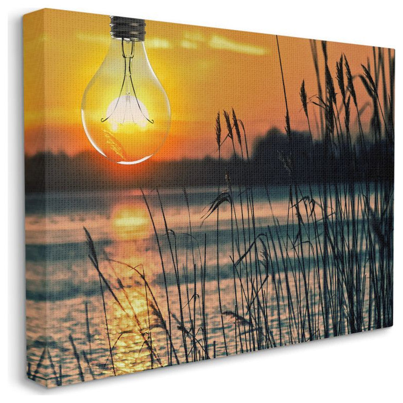 Lightbulb Sun Lake Reeds Photograph, 24"x30"
