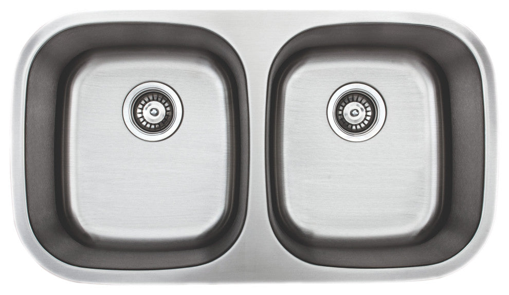 Wells Sinkware Equal Double Bowl Sink, 8 Inches Deep, Sink Only