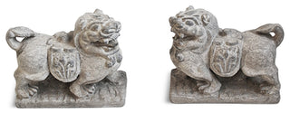 Consigned Grey Stone Lion Statue