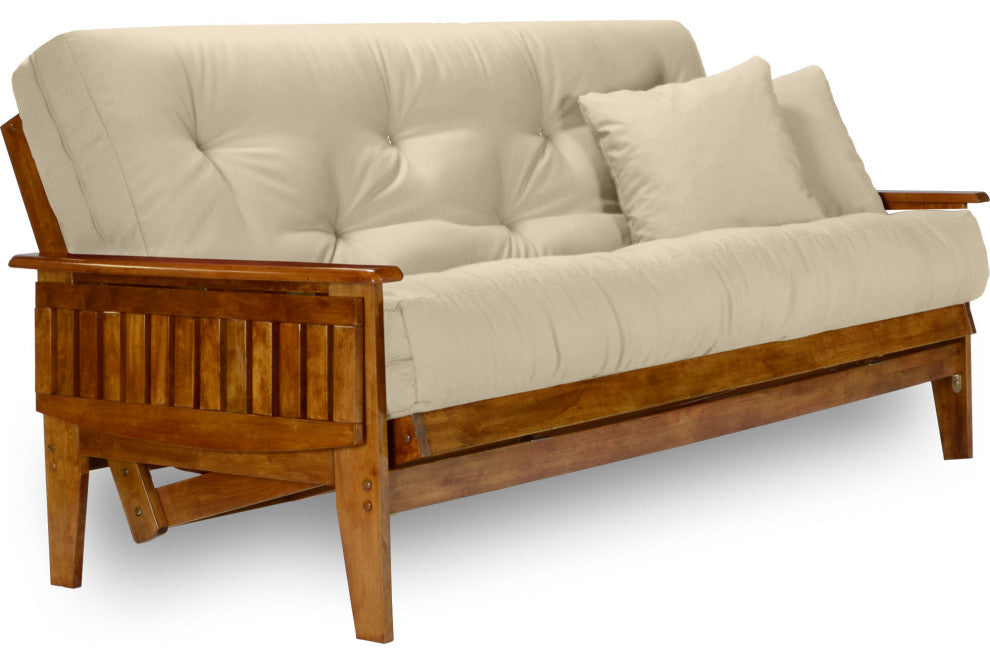 Eastridge Futon Set, Frame, 8" Mattress, Khaki, Full
