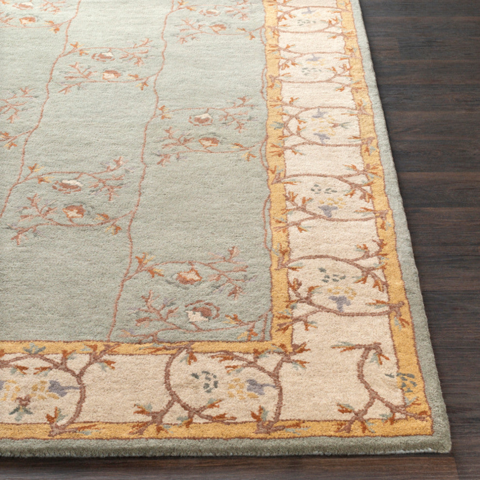 Surya Caesar CAE-1100 Traditional Area Rug, Sage, 5' x 8' Rectangle