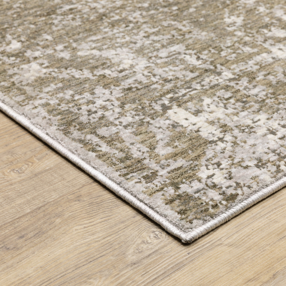 Noble Industrial Abstract Ivory/ Grey Indoor Area Rug, Ivory, 5'3"x7'6"