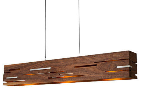 Aeris 54 - LED Linear Pendant, Wood: Oiled Walnut, Brushed Aluminum