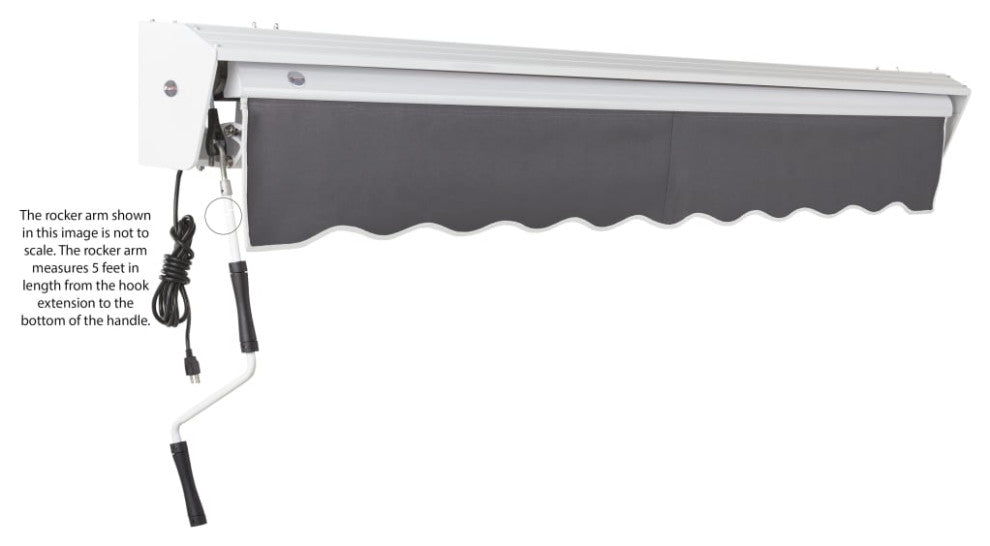 Awntech 18'x10' Destin Left Motor Acrylic Fabric Retractable Awning, Gunmetal