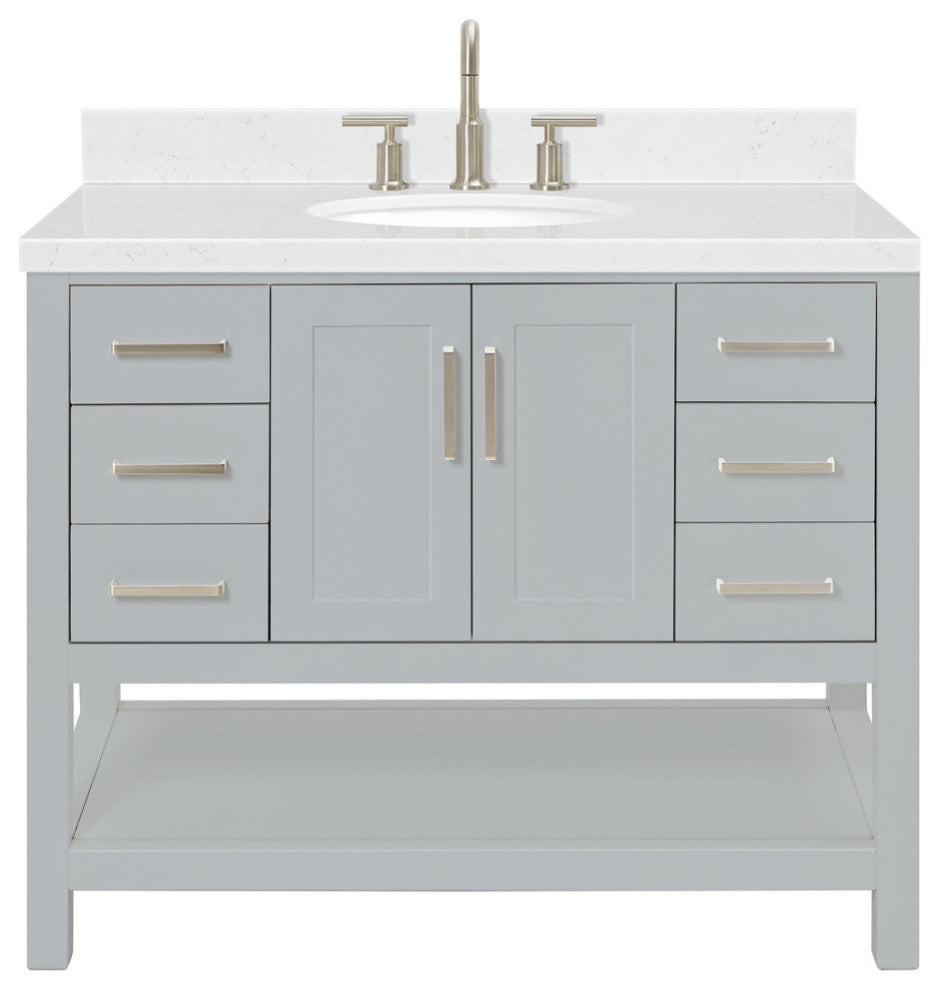 Ariel Magnolia 36"  Single Oval Sink Vanity, Carrara Quartz