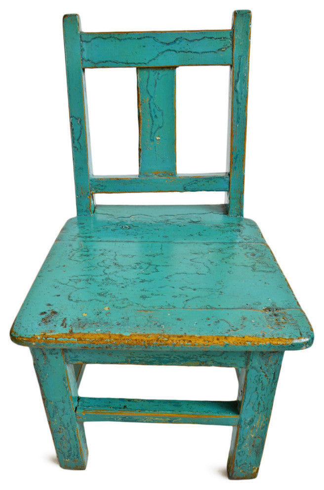 Consigned Turquoise Blue Children's Chair
