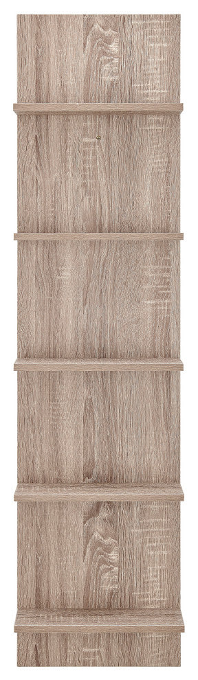 Danya B. Tiered Wide Column Wall Shelf, Weathered Oak