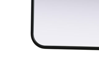 Home Living Contour Metal Rectangle Mirror 36x40, Black