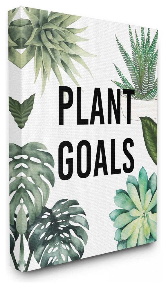 Plant Goals With Plant Illustrations Canvas Wall Art, 24"x30"