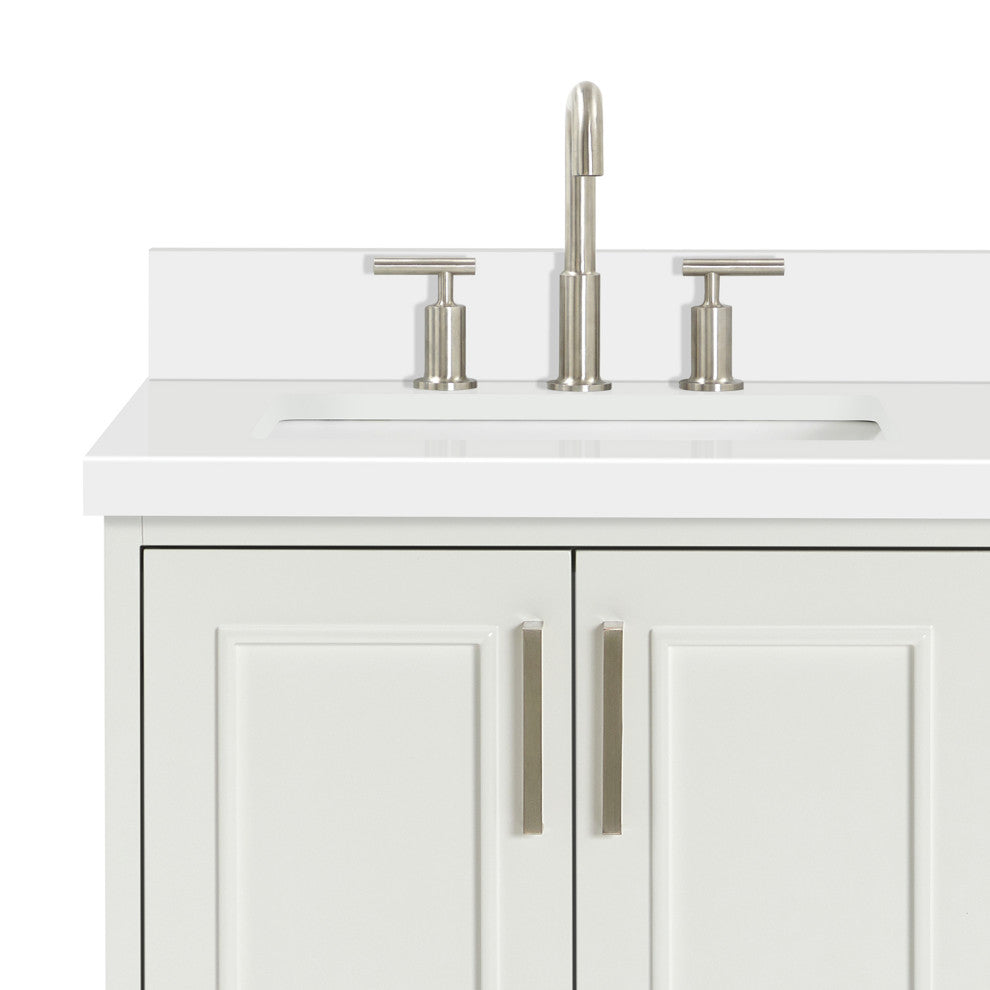 Ariel Stafford 37" Single Left Offset Rectangle Sink Bathroom Vanity