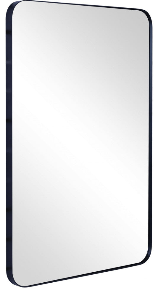 Black Rectangle Accent Metal Mirror