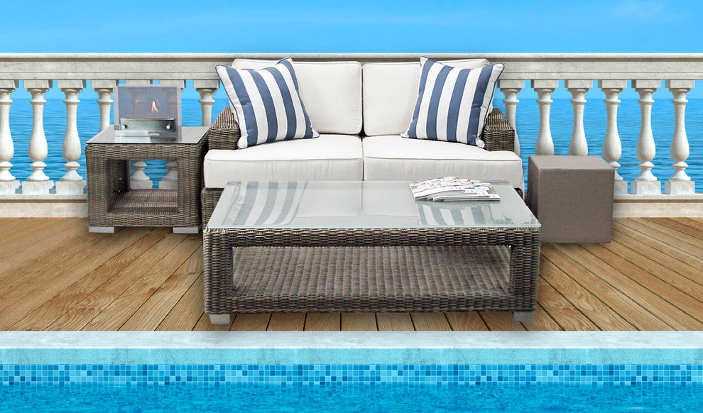 Palisades Outdoor Love Seat, Gray, Canvas Canvas