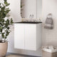 Sink Vanity Cabinet, Wall Mount, Black White, Ceramic, Modern, Hotel Bathroom