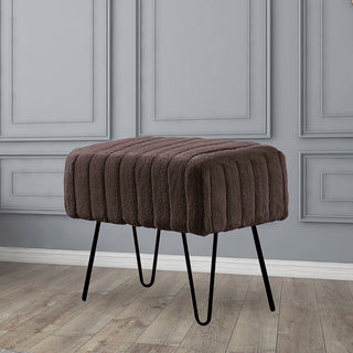 Serenta Super Mink Ottoman, Chocolate, 19''x13''x17''