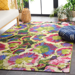 Safavieh Barbados Collection Indoor-Outdoor BAR556 Rug, Black/Green/Purple, 4'x6'