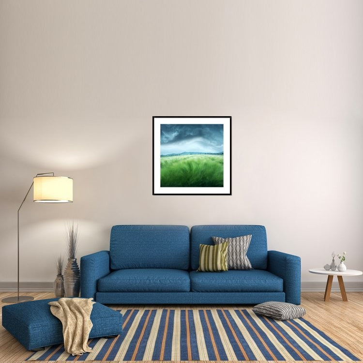 "Barley Field" Framed Digital Print by Floriana Barbu, 38"x38"
